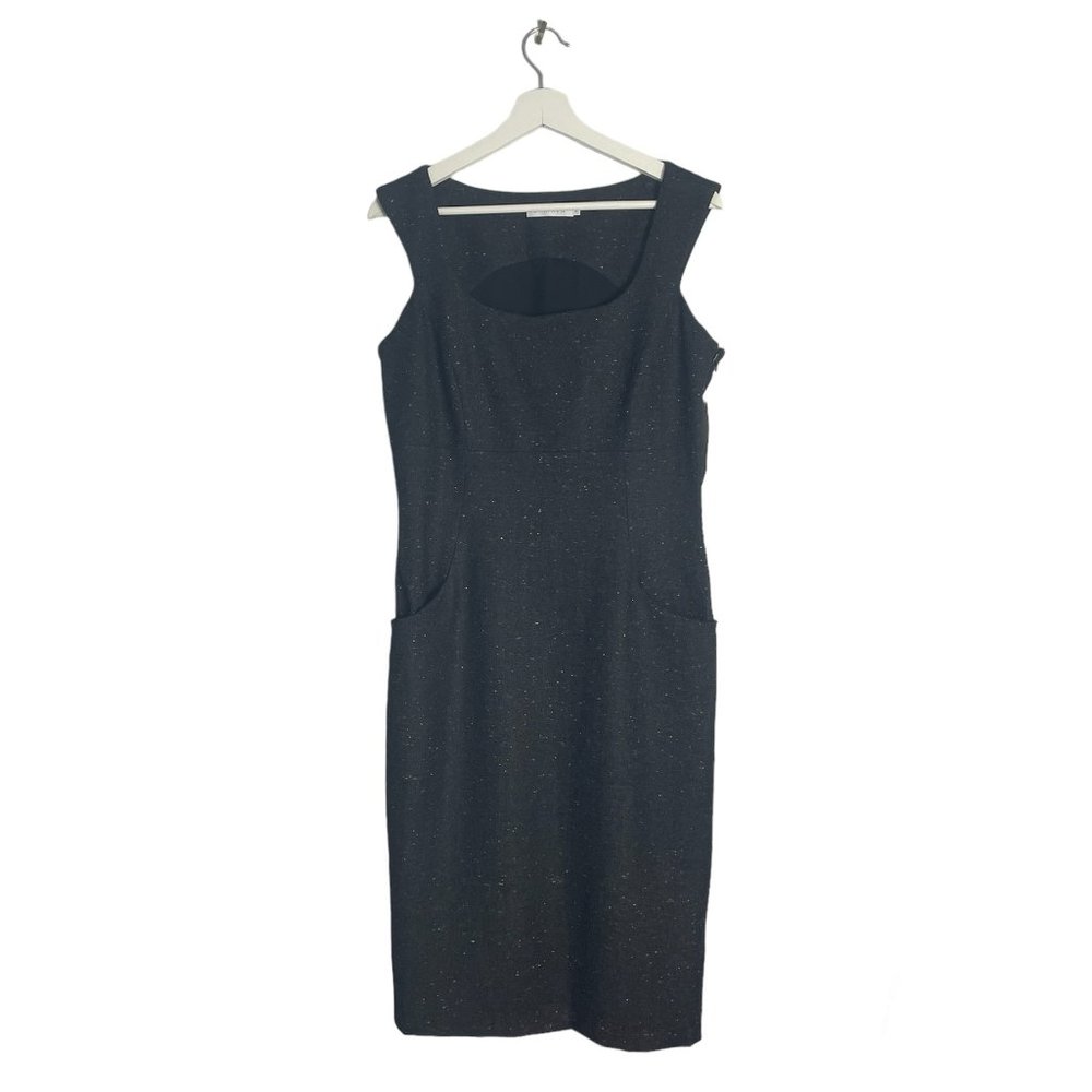 Chaiken Scooped Portrait Dress In Charcoal Size 8 Vintage Cocktail
